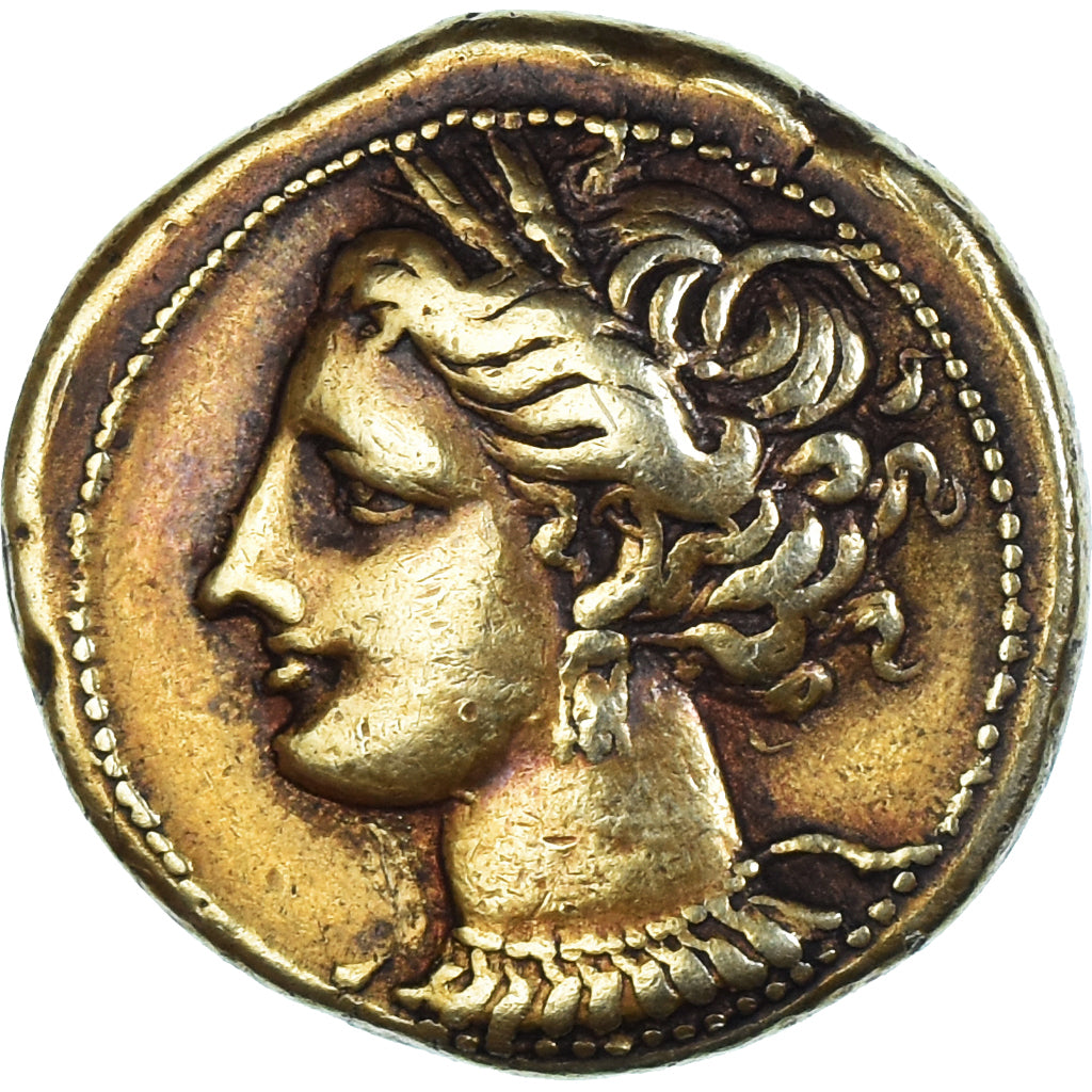 Monnaie, Zeugitana, Trihémistatère, 255-241 BC, Carthage, TTB+, Electrum