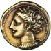 Monnaie, Zeugitana, Trihémistatère, 255-241 BC, Carthage, TTB+, Electrum