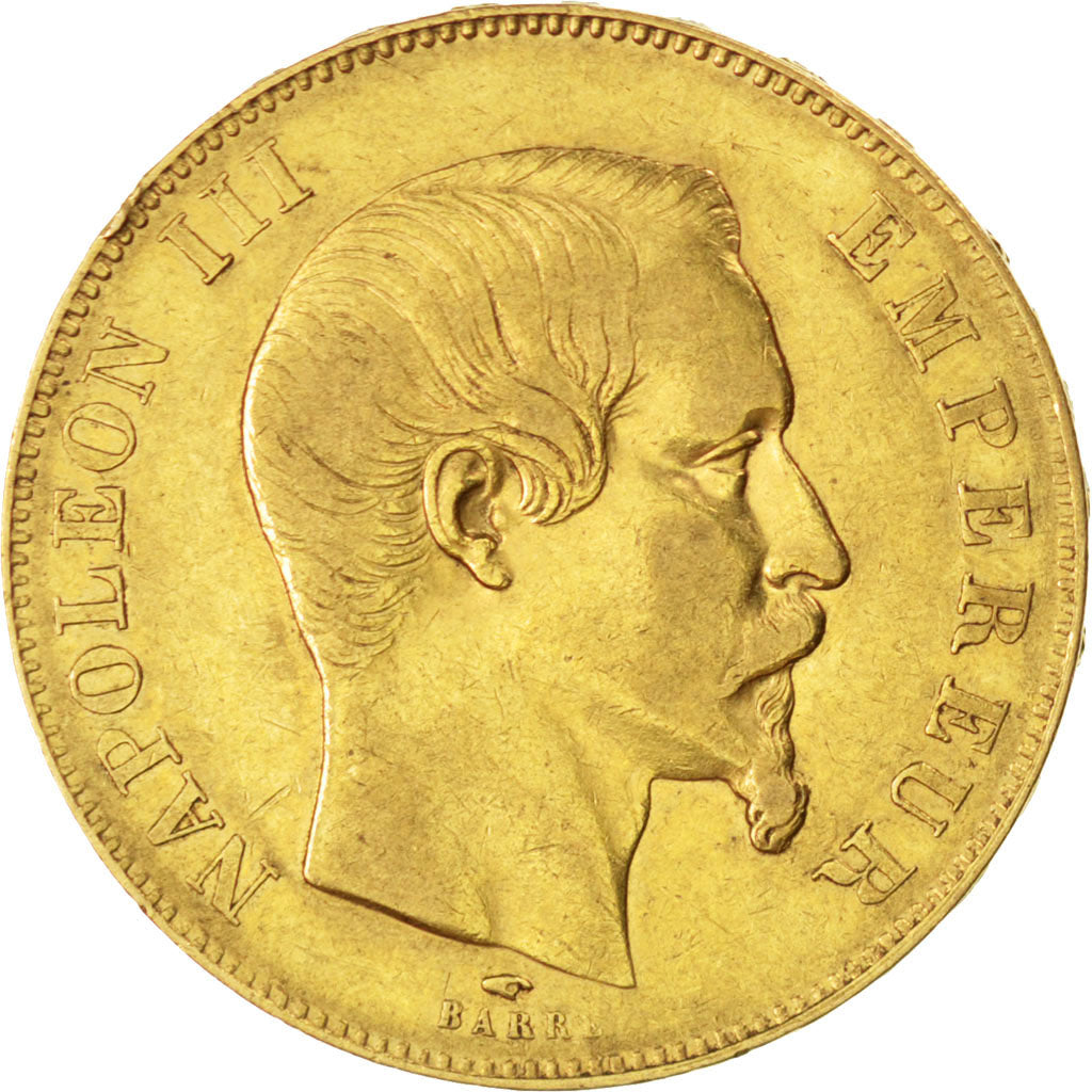 Francia, Napoleon III, Napoléon III, 50 Francs, 1857, Paris, BB, Oro, KM:785...
