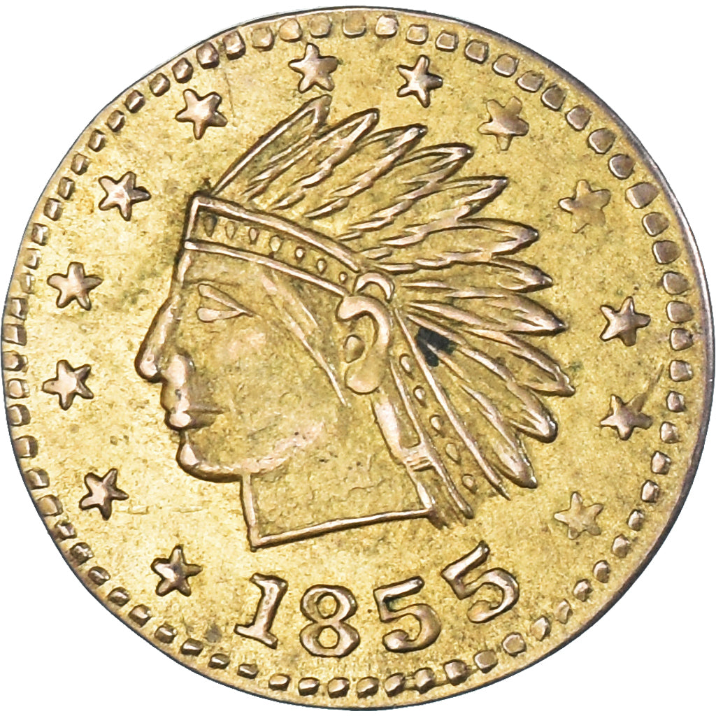 United States, California Gold, Indian Head, Token, AU(50-53), Gold