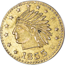 United States, California Gold, Indian Head, Token, AU(50-53), Gold