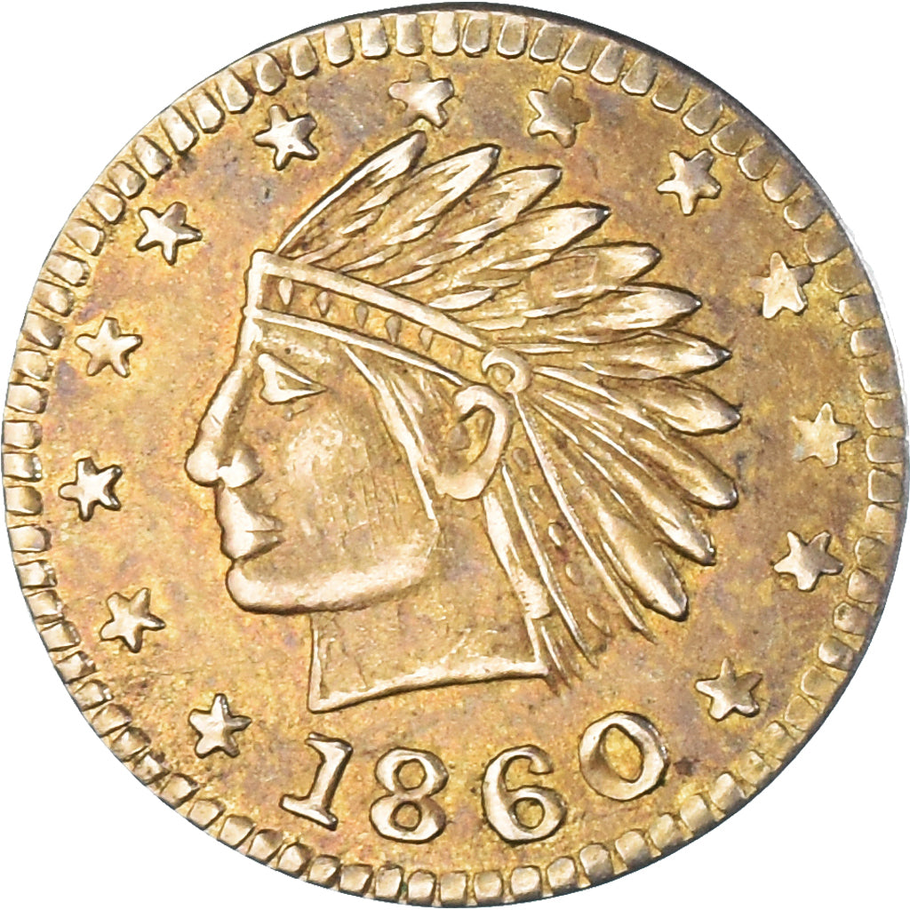 United States, California Gold, Indian Head, Token, AU(50-53), Gold