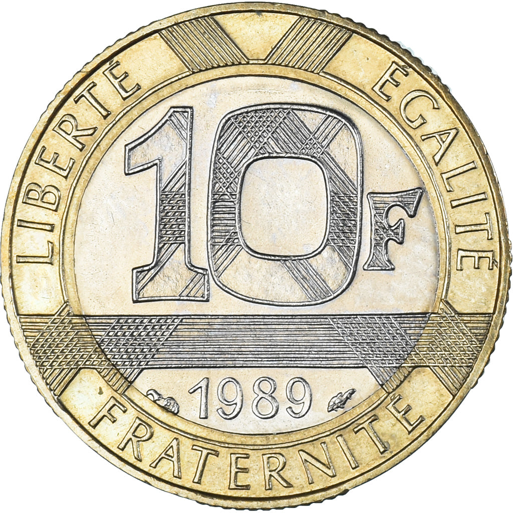 Coin, France, Montesquieu, 10 Francs, 1989, AU(55-58), Bi-Metallic, KM:969