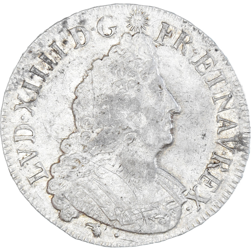 Coin, France, Louis XIV, 1/2 Ecu aux palmes, 1696, Lyon, réformé, AU(50-53)