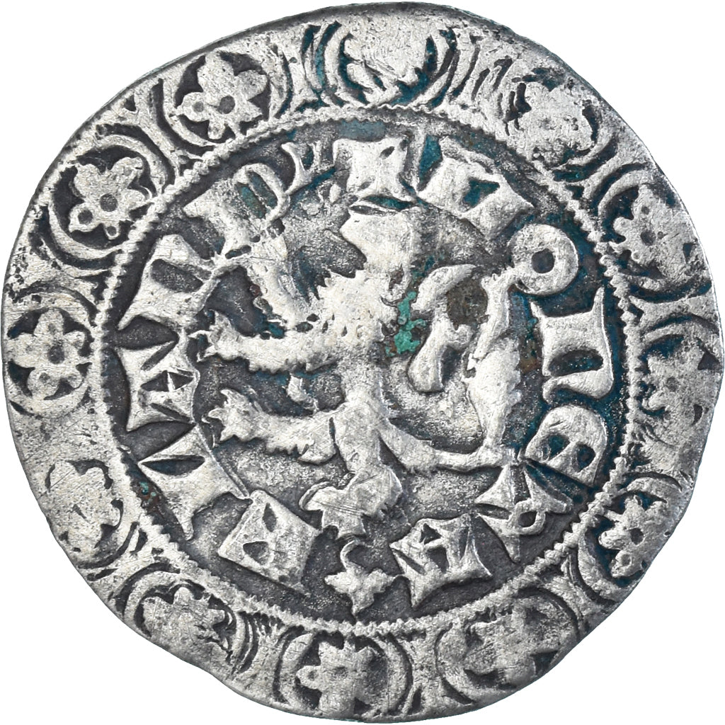 Monnaie, France, Flandre, Louis II de Mâle, Gros, 1346-1384, TB+, Argent