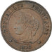 Moneda, Francia, Cérès, 2 Centimes, 1878, Bordeaux, MBC+, Bronce, KM:827.2