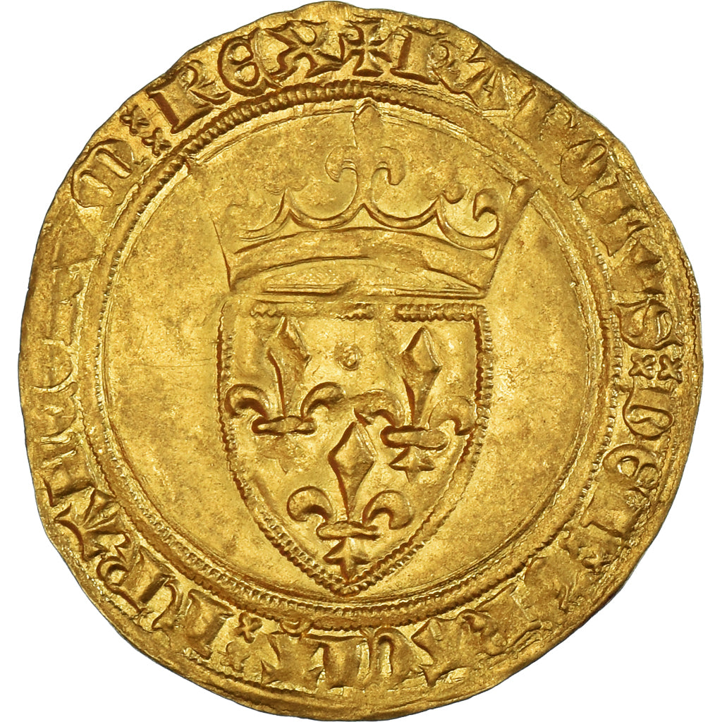 Monnaie, France, Charles VI, Écu d'or à la couronne, 1411, Tournai, TTB, Or