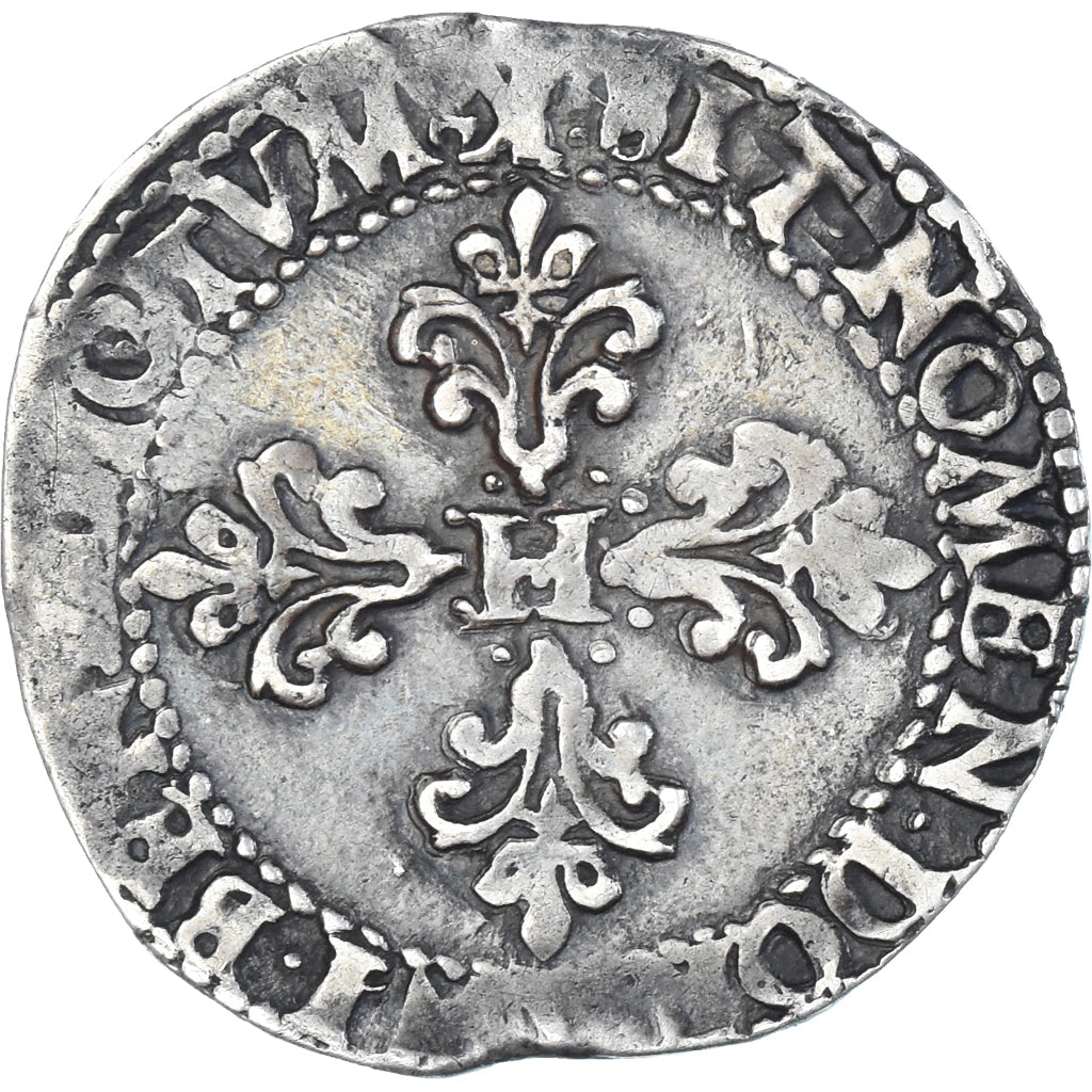 Münze, Frankreich, Henri III, 1/2 Franc au col plat, 1588, Bordeaux, SS