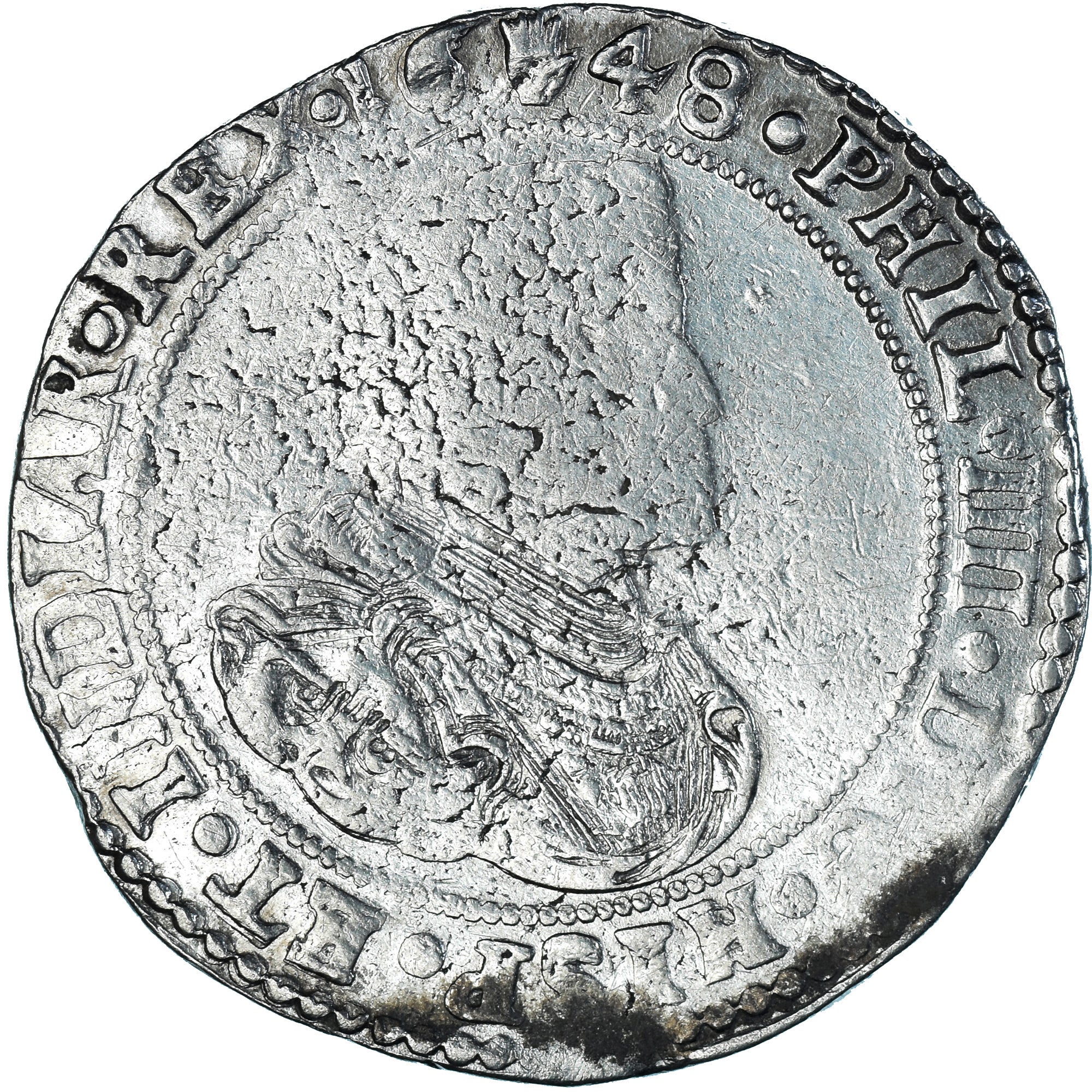 Coin, Spanish Netherlands, Ducaton, 1648, Anvers, VF(20-25), Silver