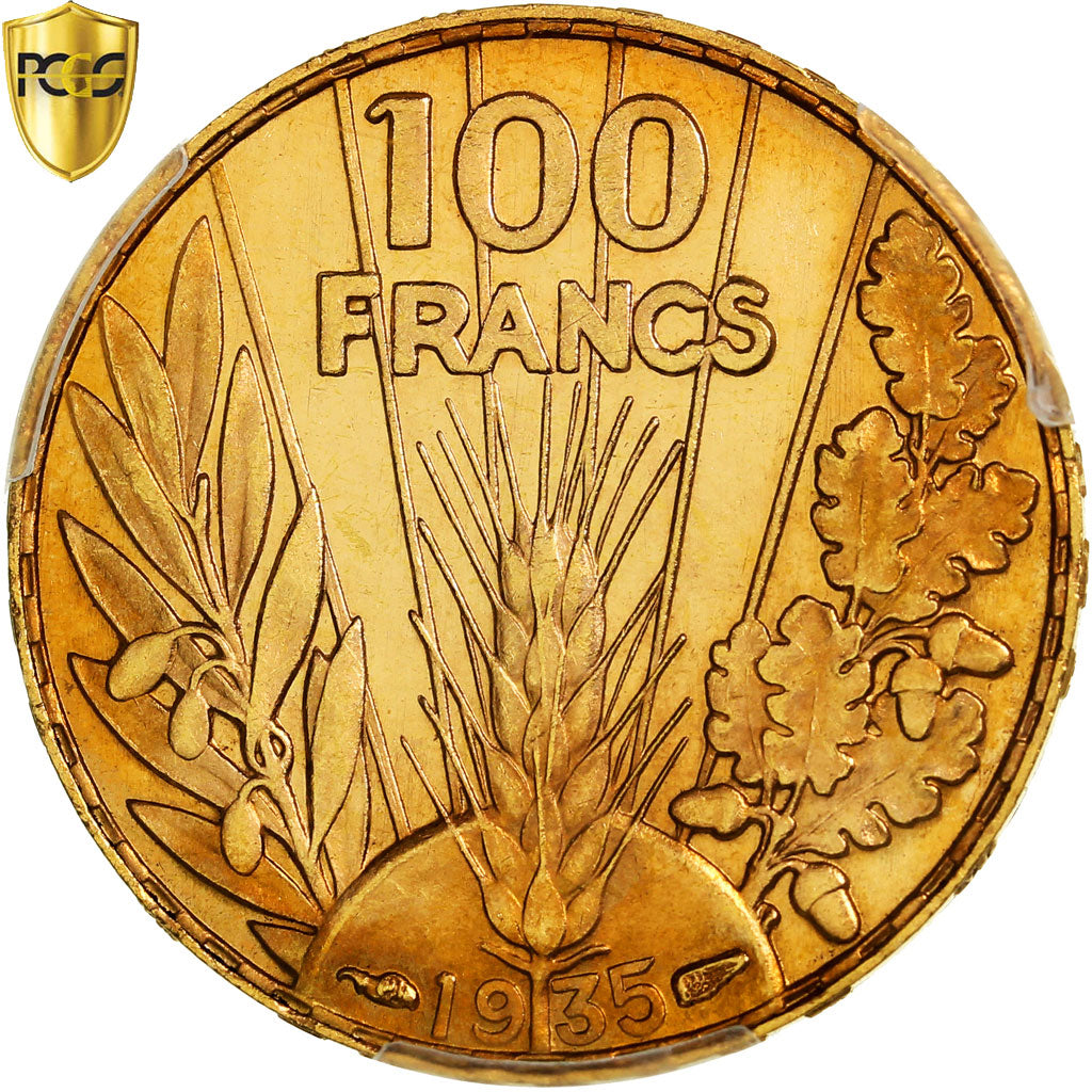 Coin, France, Bazor, 100 Francs, 1935, Paris, Flan Bruni, PCGS, PR63CAM, MS(63)