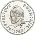 Moeda, Polinésia Francesa, 10 Francs, 1967, Monnaie de Paris, ENSAIO
