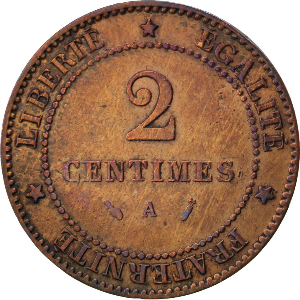 Coin, France, Cérès, 2 Centimes, 1891, Paris, VF(30-35), Bronze, KM:827.1