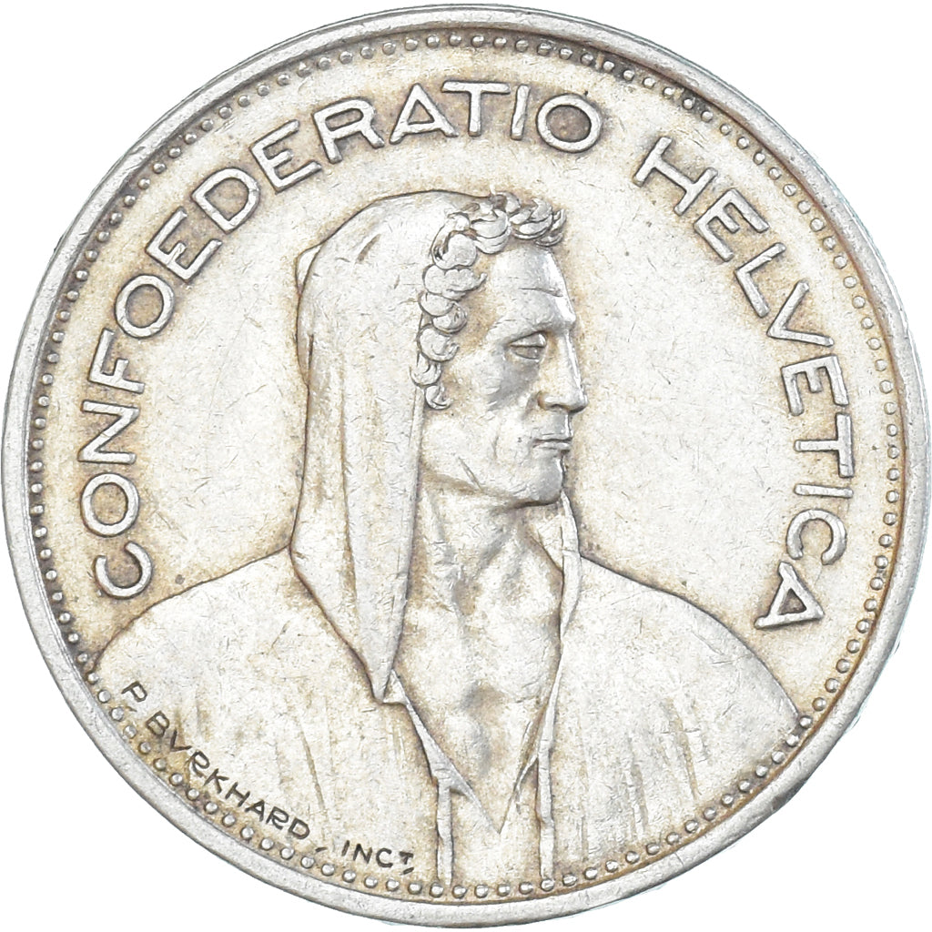 Coin, Switzerland, 5 Francs, 1939, Bern, EF(40-45), Silver, KM:40