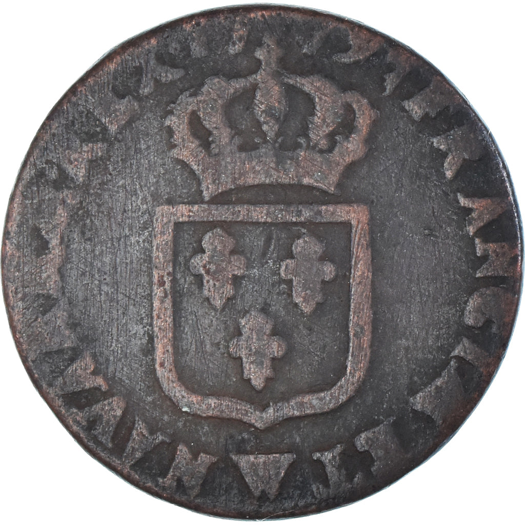 Moneta, Francia, Louis XVI, Sol, 1779, Lille, MB, Rame, Gadoury:350