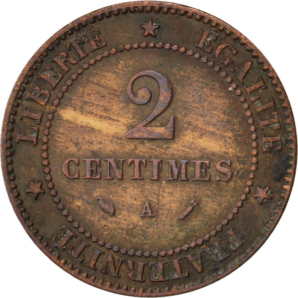 Francia, Cérès, 2 Centimes, 1895, Paris, BB, Bronzo, KM:827.1, Gadoury:105