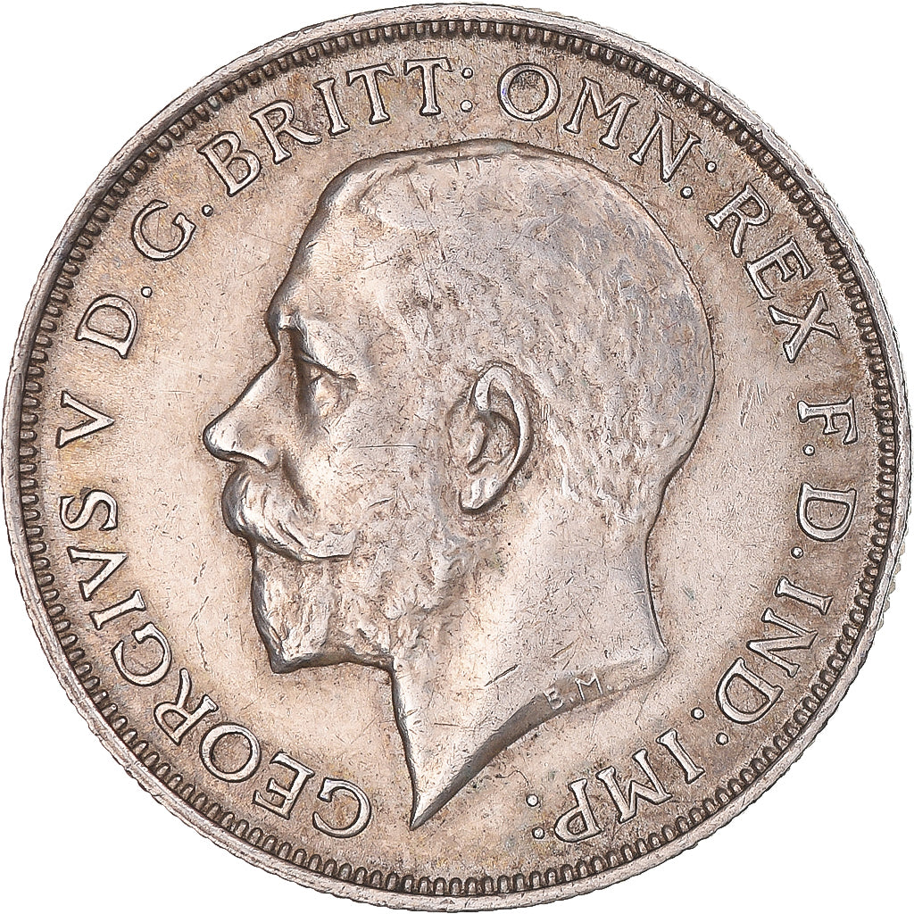 Moneta, Gran Bretagna, George V, Florin, Two Shillings, 1918, BB+, Argento