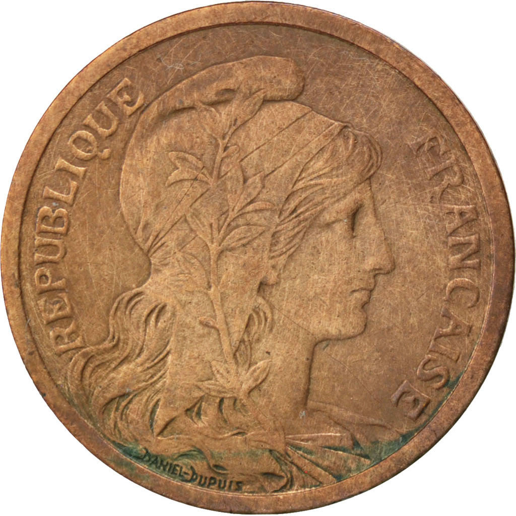 FRANCE, Dupuis, 2 Centimes, 1899, Paris, KM #841, EF(40-45), Bronze, 20.2,...