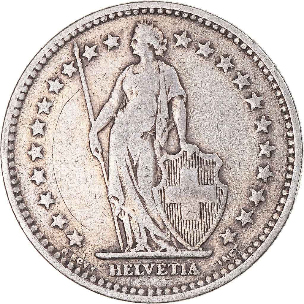 Moneta, Svizzera, 2 Francs, 1911, Bern, MB+, Argento, KM:21