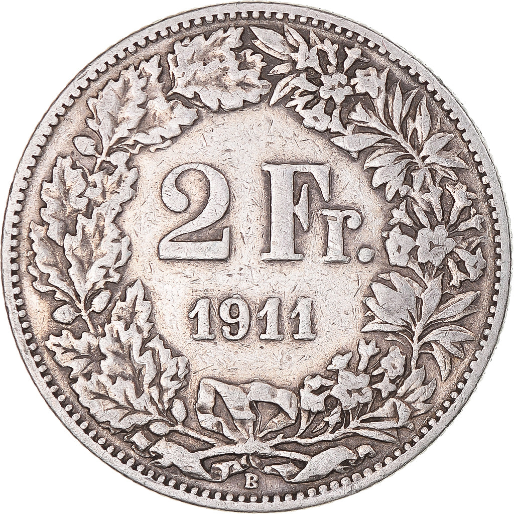 Moneta, Svizzera, 2 Francs, 1911, Bern, MB+, Argento, KM:21