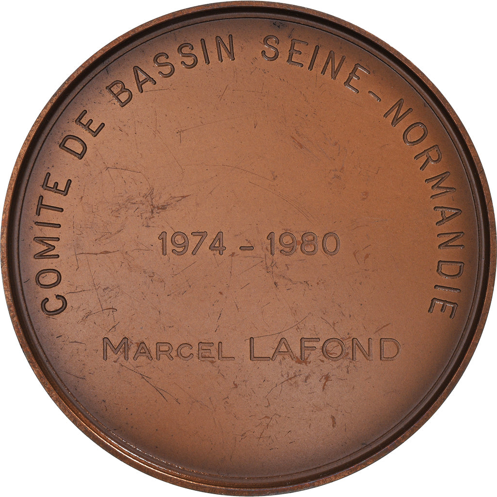 France, Medal, Comité de Bassin Seine-Normandie, 1980, Turin, AU(55-58), Bronze