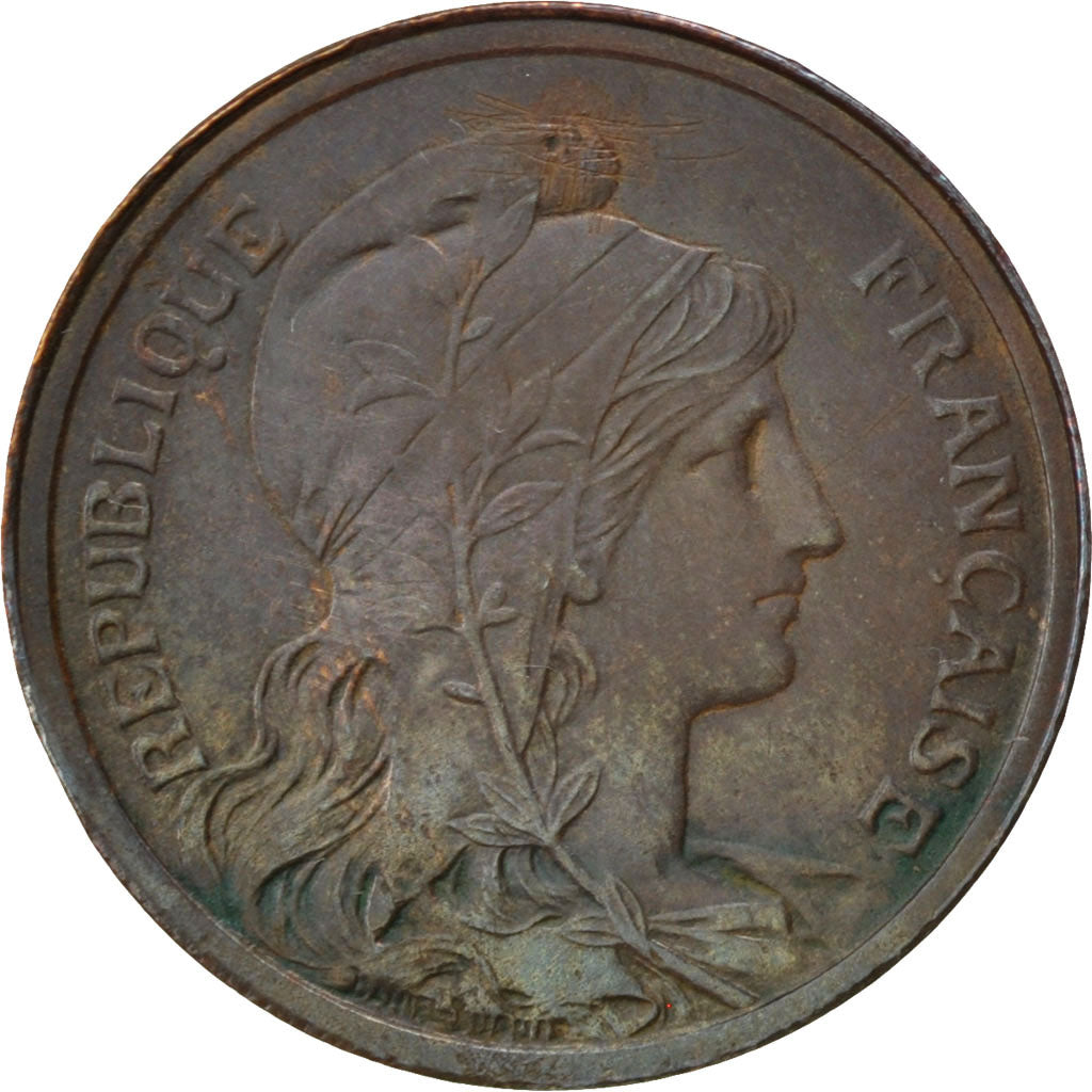 FRANCE, Dupuis, 2 Centimes, 1910, Paris, KM #841, EF(40-45), Bronze, 20.2,...