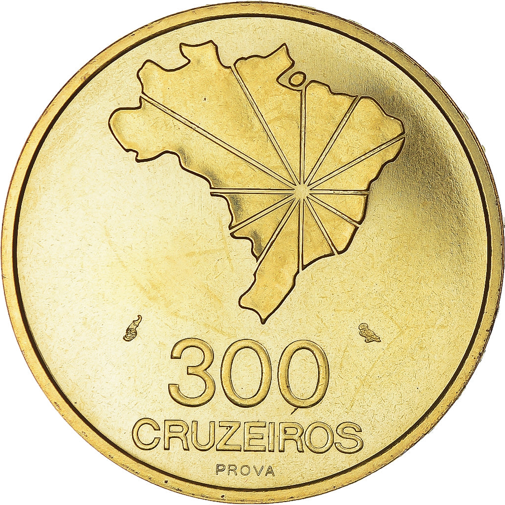 Coin, Brazil, 300 Cruzeiros, 1972, prova, MS(65-70), Brass, KM:Pr7