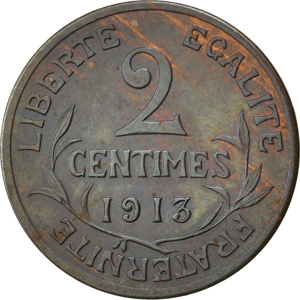 Moneta, Francia, Dupuis, 2 Centimes, 1913, Paris, SPL-, Bronzo, KM:841