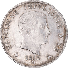 Munten, Italiaanse staten, KINGDOM OF NAPOLEON, Napoleon I, 5 Lire, 1812, Milan