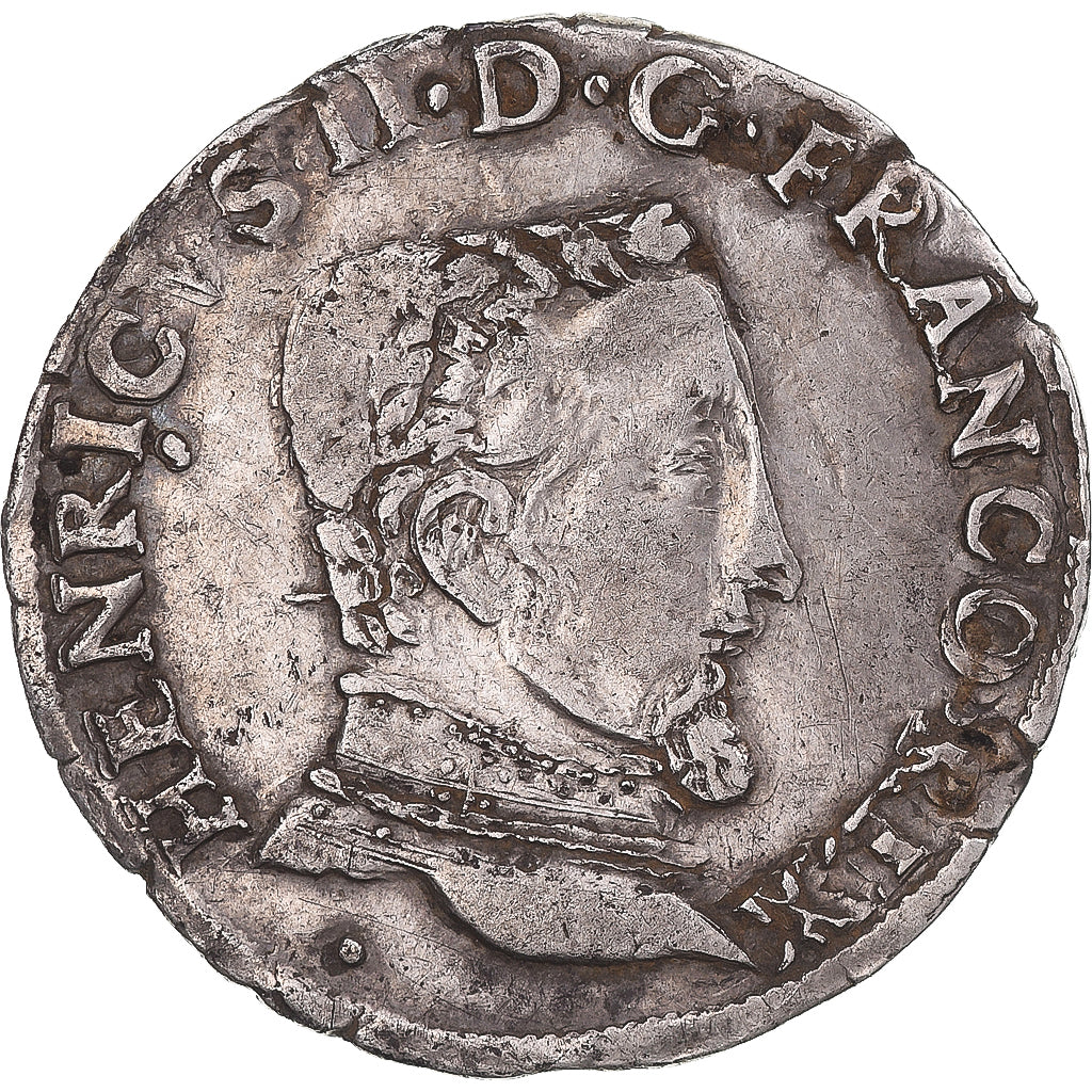 Monnaie, France, Henri II, Teston à la tête nue, 1557/6, Toulouse, TTB