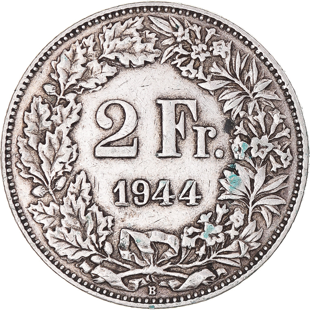 Moneta, Svizzera, 2 Francs, 1944, Bern, BB, Argento, KM:21