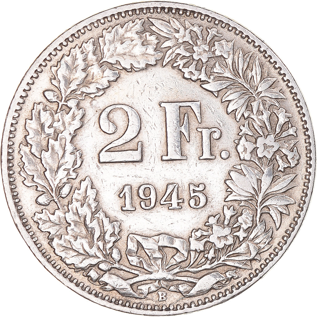 Moneta, Svizzera, 2 Francs, 1945, Bern, BB, Argento, KM:21
