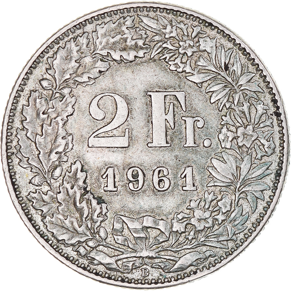 Münze, Schweiz, 2 Francs, 1961, Bern, SS, Silber, KM:21