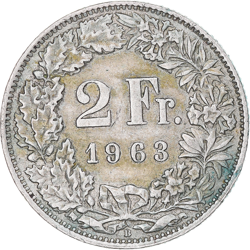 Moneta, Svizzera, 2 Francs, 1963, Bern, BB, Argento, KM:21