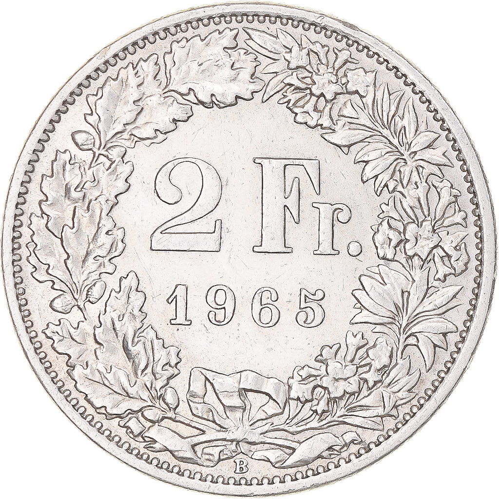 Münze, Schweiz, 2 Francs, 1965, Bern, SS+, Silber, KM:21