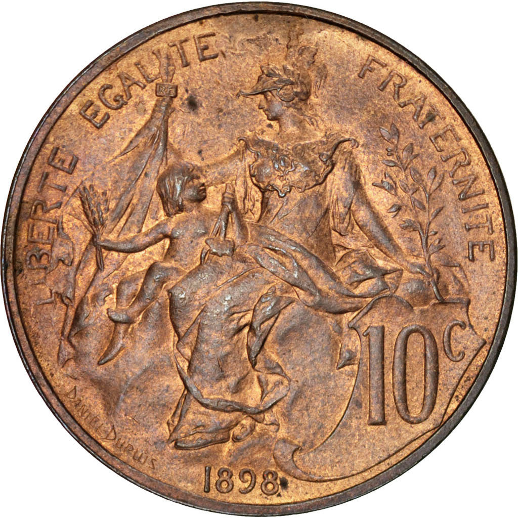 Coin, France, Dupuis, 10 Centimes, 1898, Paris, MS(63), Bronze, KM:843