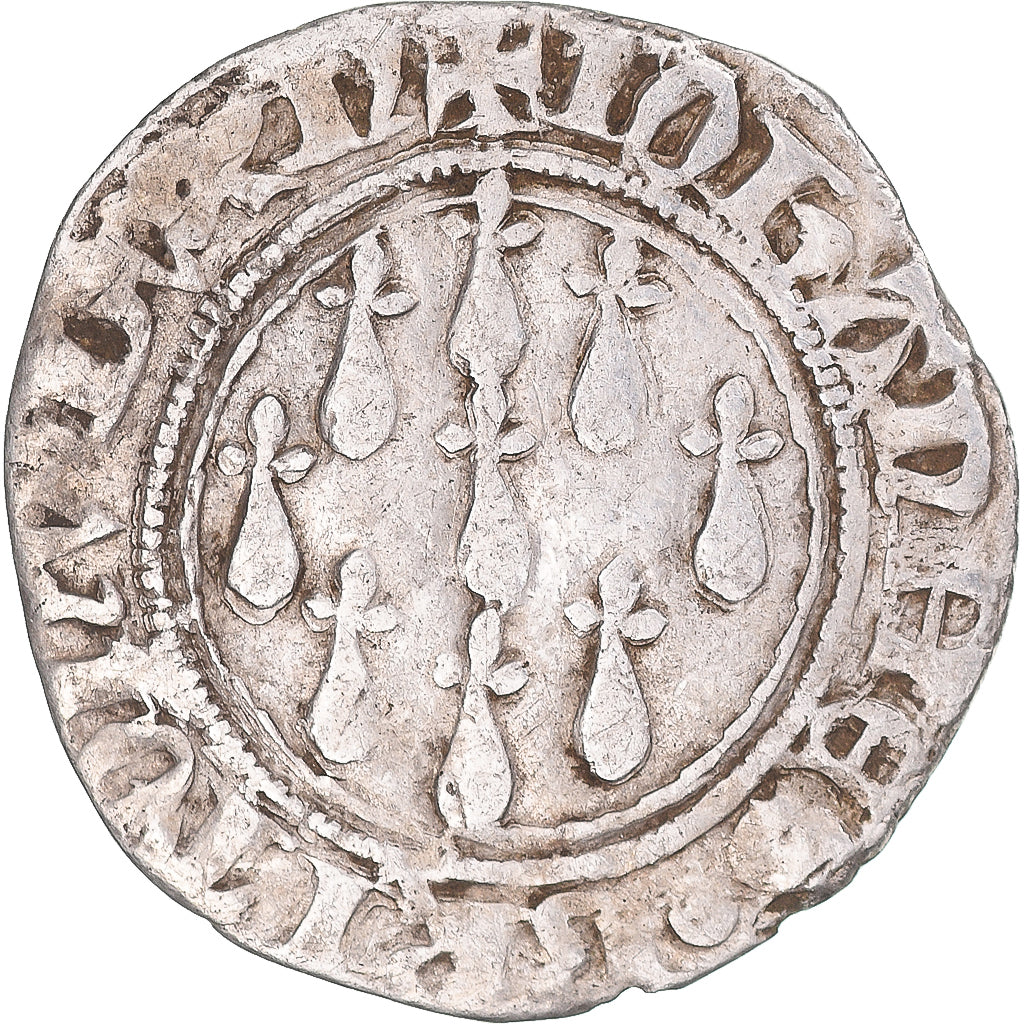 Münze, Frankreich, Duché de Bretagne, Jean IV de Montfort, Blanc aux 9