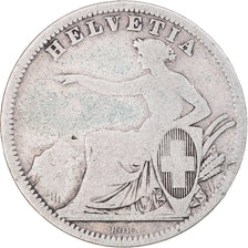 Moneta, Svizzera, Franc, 1861, Bern, MB, Argento, KM:9a