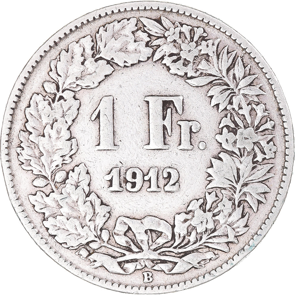 Moneta, Svizzera, Franc, 1912, Bern, MB+, Argento, KM:24