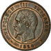Moneda, Francia, 10 Centimes, 1854, Lille, MBC+, Bronce, KM:M25, Gadoury:251