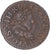 Moneta, Francia, Louis XIII, Double Tournois, 1621, Paris, MB+, Rame, KM:61.1