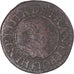 Moneda, Francia, Henri III, Denier Tournois, 1584, BC+, Cobre, Gadoury:450