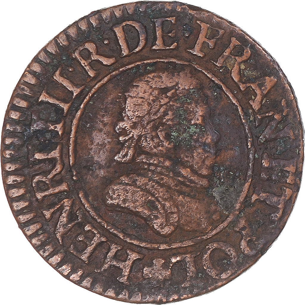 Münze, Frankreich, Henri III, Denier Tournois, 1585, Paris, S+, Kupfer
