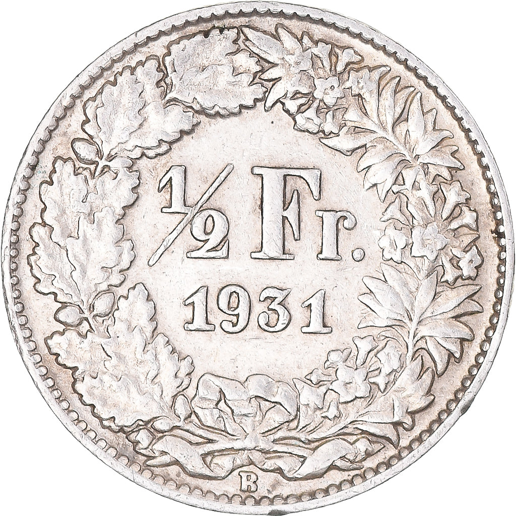 Moneta, Svizzera, 1/2 Franc, 1931, Bern, BB, Argento, KM:23