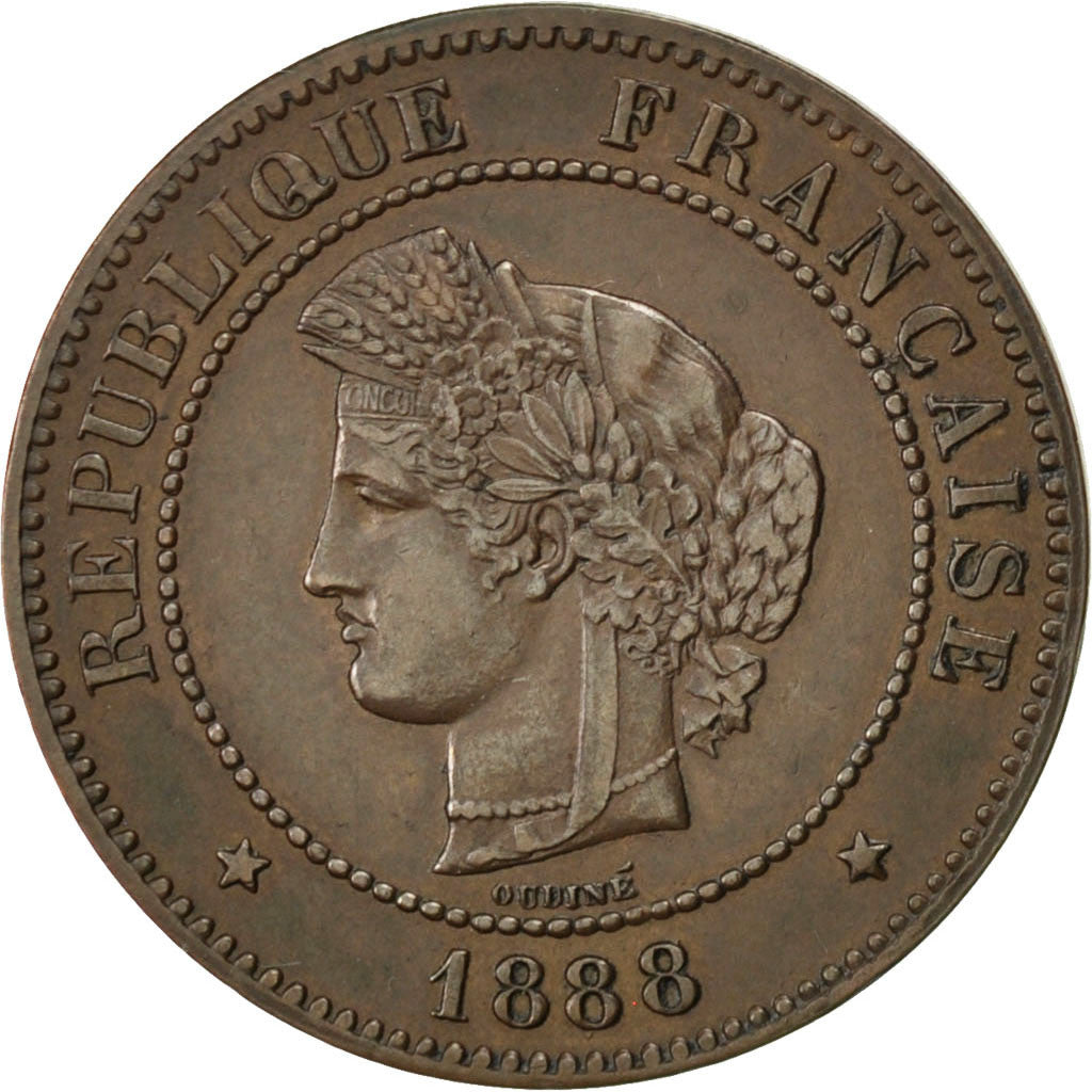 Coin, France, Cérès, 5 Centimes, 1888, Paris, AU(50-53), Bronze, KM:821.1
