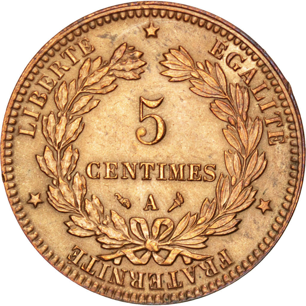 Coin, France, Cérès, 5 Centimes, 1897, Paris, AU(55-58), Bronze, KM:821.1