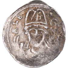 Moneda, Principado de Lieja, Albert de Cuyck, Denier, 1195-1200, Huy, BC+, Plata