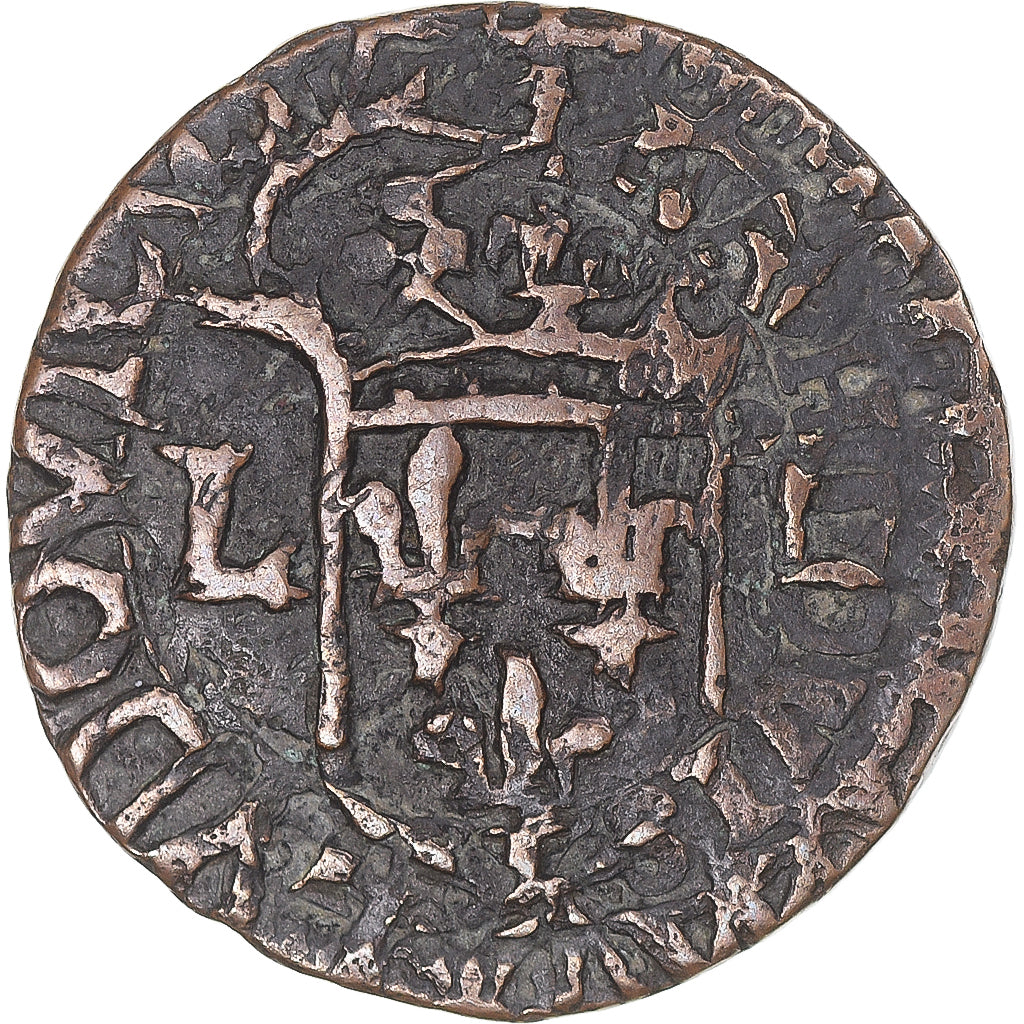 Monnaie, France, Louis XIII, Faux douzain Huguenot, TB+, Cuivre, Droulers:137