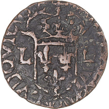 Monnaie, France, Louis XIII, Faux douzain Huguenot, TB+, Cuivre, Droulers:137
