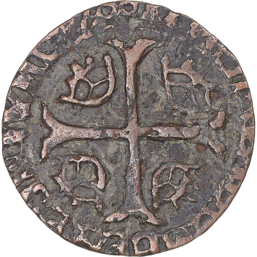 Monnaie, France, Louis XIII, Faux douzain Huguenot, TB+, Cuivre, Droulers:137