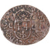 Moneda, Francia, Louis XIII, Faux douzain Huguenot, 1628, BC+, Cobre